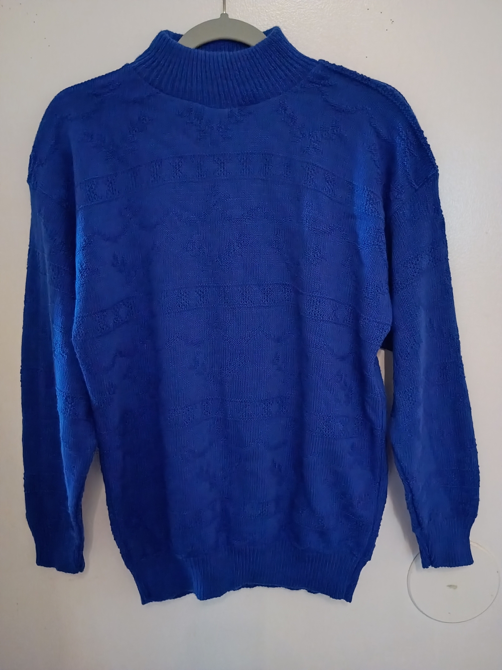 VTG American Pride Women's Cowl Neck Sweater in Royal Blue Sz L